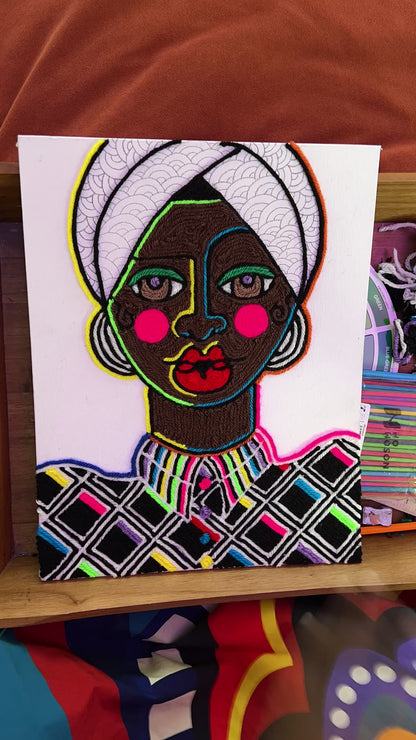 Disco Queen, 2025 - Original Yarn on Canvas Board