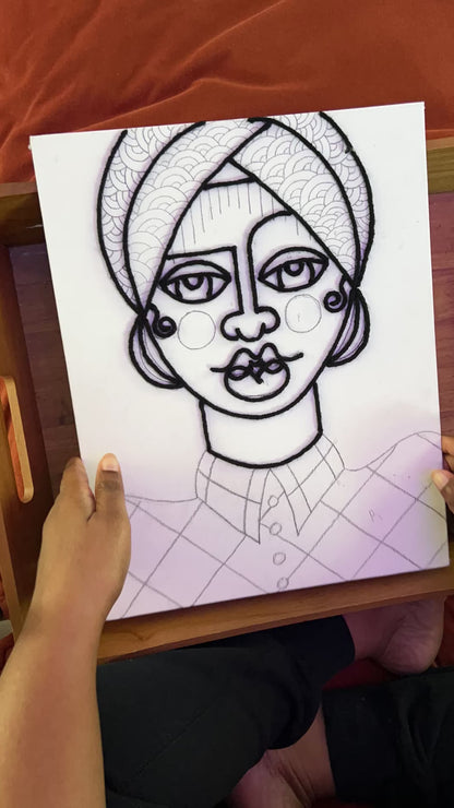Disco Queen, 2025 - Original Yarn on Canvas Board