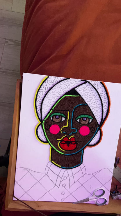 Disco Queen, 2025 - Original Yarn on Canvas Board