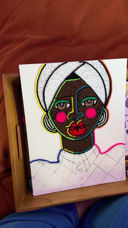 Disco Queen, 2025 - Original Yarn on Canvas Board