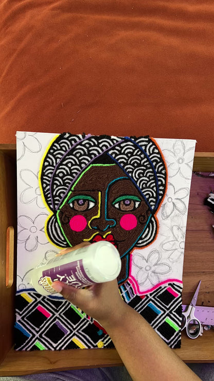 Disco Queen, 2025 - Original Yarn on Canvas Board